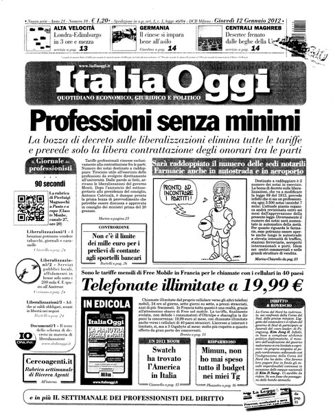 Italia oggi : quotidiano di economia finanza e politica